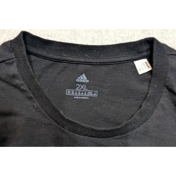 Adidas T Shirt Black and Gray with White Logo Men's Size 2X - Picture 2 of 7